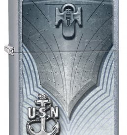 US Navy Brushed Chrome Zippo Lighter