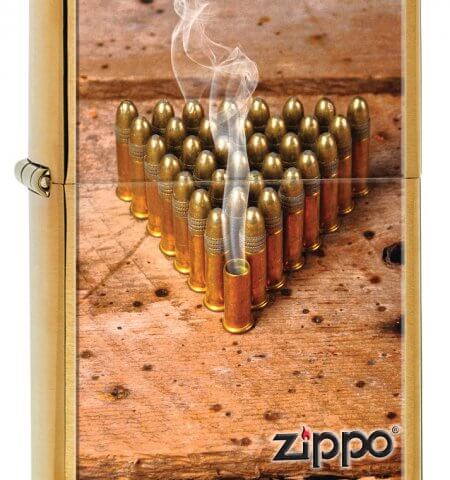 Bullets Brushed Chrome Zippo Lighter