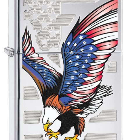 Eagle Flag High Polished Zippo Lighter