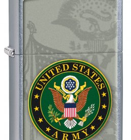 Street Chrome Silver U.S. Army Crest Zippo Lighter