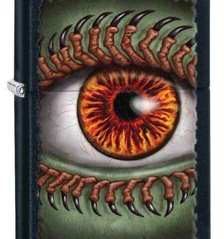 Black Matte Monster Eye Zippo Lighter