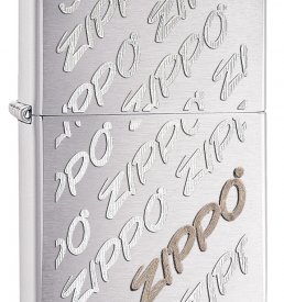 Zippo Zippo Script Brushed Chrome Zippo Lighter