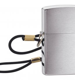 Zippo Loss proof with Loop & Lanyard Brushed Chrome
